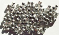 100 6mm Round Half Mirror Coated Silver / Crystal Beads